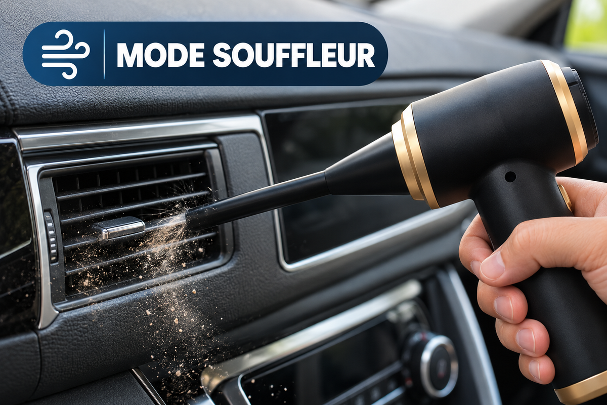 Aspirateur Souffleur Sans Fil 2-en-1 – Spécial Voiture et Maison